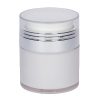 Airless Jar, Clear Cap, Shiny Silver Collar, Opaque White Body, 30 mL