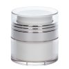 Airless Jar, Clear Cap, Shiny Silver Collar, PP Inner Cup, 15 mL