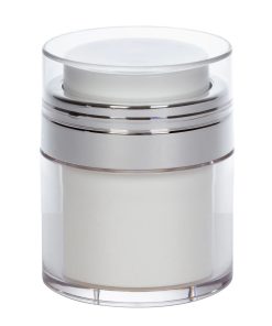 Airless Jar Clear Cap Shiny Silver Collar PP Inner Cup 30 mL