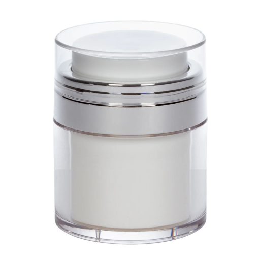 Airless Jar Clear Cap Shiny Silver Collar PP Inner Cup 30 mL