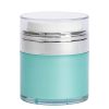Airless Jar Clear Cap Shiny Silver Collar Teal Blue Body PP Inner Cup 30 mL