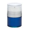 Airless Jar Clear Cap Tall White Pump Matte Silver Collar Blue Body PP Inner Cup 50 mL