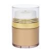 Airless Jar Clear Cap Tall White Pump Shiny Gold Collar Gold Body 50 mL