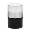 Airless Jar Clear Cap Tall White Pump Shiny Silver Collar Black Body PP Inner Cup 50 mL