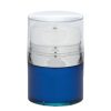 Airless Jar Clear Cap Tall White Pump Shiny Silver Collar Blue Body PP Inner Cup 30 mL