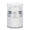Airless Jar, Clear Cap, with Tall White Pump, Shiny Silver Collar, PP Inner Cup, 30 mL
