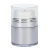 Airless Jar Clear Cap with Tall White Pump Shiny Silver Collar Platinum Body 15 mL