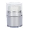 Airless Jar, Clear Cap, with Tall White Pump, Shiny Silver Collar, Platinum Body, 30 mL