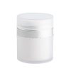 Airless Jar, Frosted Cap, Matte Silver Collar, PP Inner Cup w/Frosted Outer, 50 mL