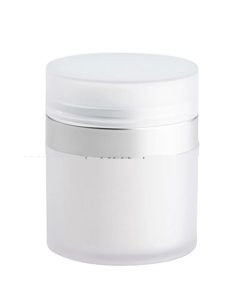 Airless Jar, Frosted Cap, Matte Silver Collar, PP Inner Cup w/Frosted Outer, 50 mL