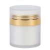 Airless Jar Frosted Cap Shiny Gold Collar PP Inner Cup w/Frosted Outer 30 mL