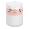Airless Jar Frosted Cap Shiny Rose Gold Collar PP Inner Cup w/Frosted Outer 50 mL