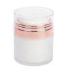 Airless Jar, Frosted Cap, Shiny Rose Gold Collar, PP Inner Cup w/Frosted Outer, 30 mL