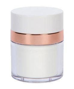 Airless Jar White Cap Shiny Rose Gold Collar PP Inner Cup 30 mL