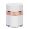 Airless Jar, White Cap, Shiny Rose Gold Collar, PP Inner Cup, 50 mL
