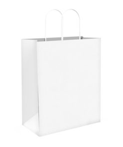 Recycled Shopping Bags – Medium (8″ x 5″ x 11″) – White
