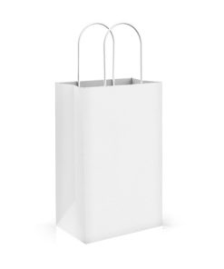 Recycled Shopping Bags – Small (5″ x 3″ x 8″) – White