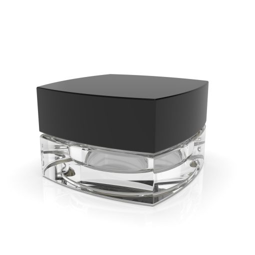 9 ml Square CR Grip ‘N Turn™ Glass Concentrate – Clear Black