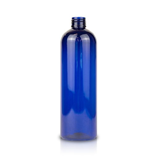 16 oz Cobalt Blue PET Bullet Round Bottle 24-410 Neck Finish