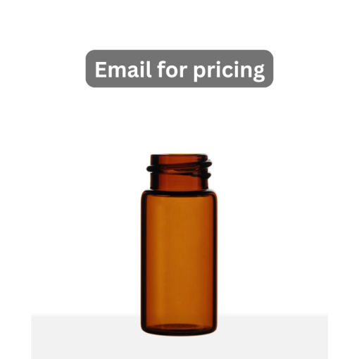 2 1/3 Dram Amber Borosilicate Screw Thread Glass Vial with 18-400 Neck Finish