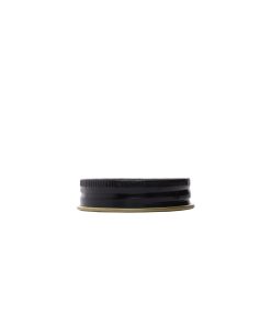 70-400 Glossy Black and Gold Metal Cap with Plastisol Liner