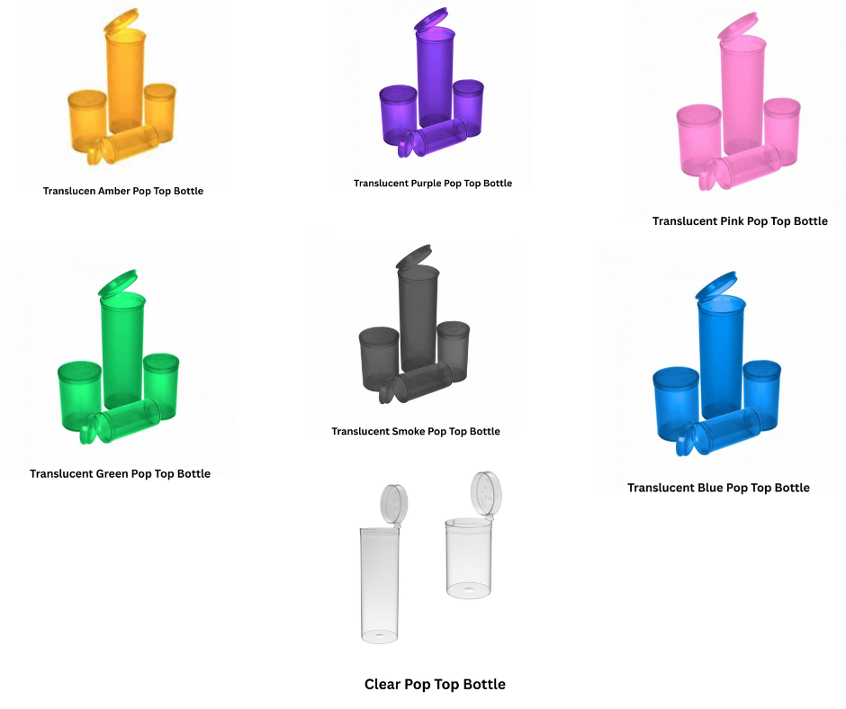 Translucent PHILIPS RX® Child Resistant Pop-Top Vials