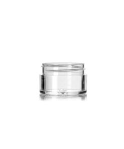 1/2 oz clear PS plastic thick wall jar with 43-400 neck finish