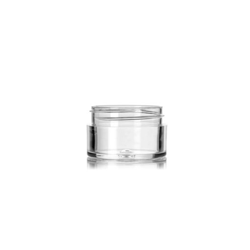 1/2 oz clear PS plastic thick wall jar with 43-400 neck finish