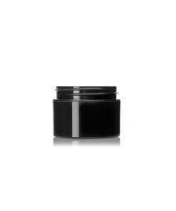 1 oz black PP plastic double wall straight base jar with 53-400 neck finish