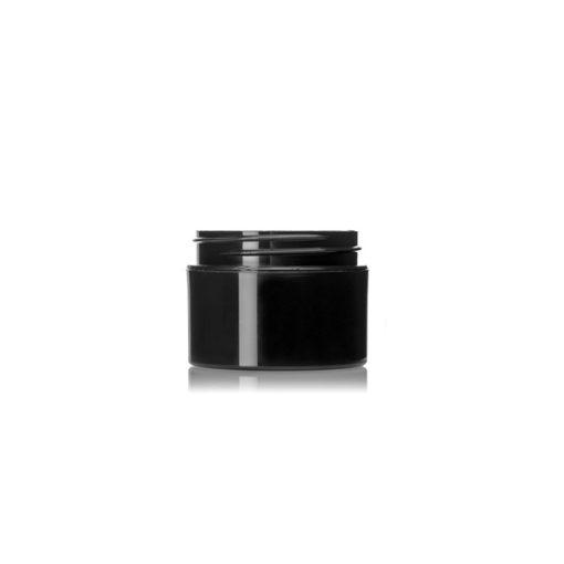 1 oz black PP plastic double wall straight base jar with 53-400 neck finish