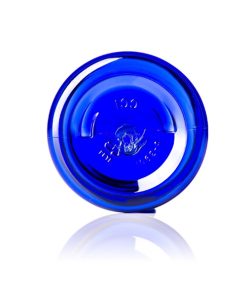 1 oz cobalt blue PET plastic single wall jar with 38-400 neck finish