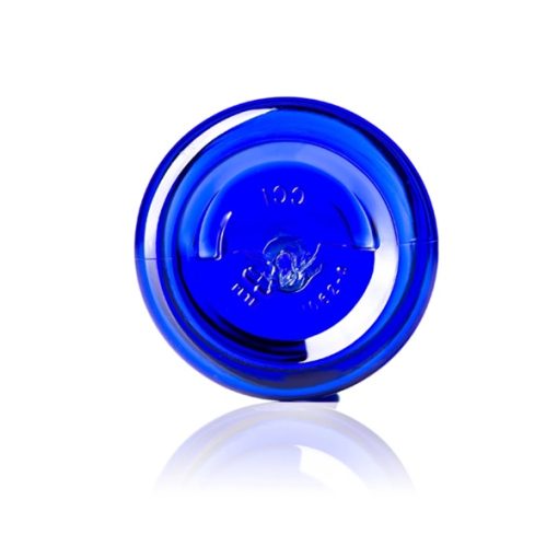 1 oz cobalt blue PET plastic single wall jar with 38-400 neck finish