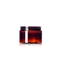 12 oz amber PET plastic single wall jar with 89-400 neck finish