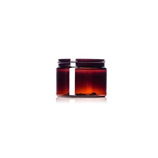 12 oz amber PET plastic single wall jar with 89-400 neck finish