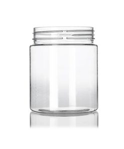 12 oz clear PET plastic single wall jar with 70-400 neck finish