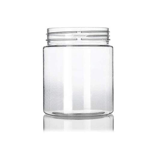 12 oz clear PET plastic single wall jar with 70-400 neck finish