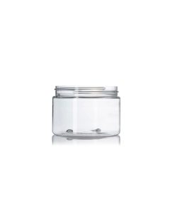 12 oz clear PET plastic single wall jar with 89-400 neck finish