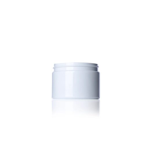 12 oz white PET plastic single wall jar with 89-400 neck finish