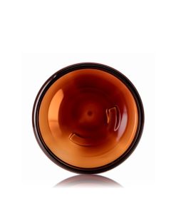 16 oz amber PET plastic single wall jar with 89-400 neck finish
