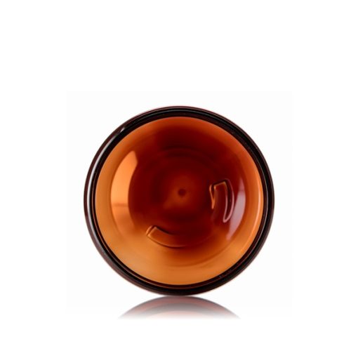 16 oz amber PET plastic single wall jar with 89-400 neck finish