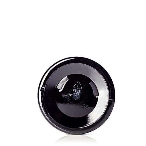16 oz black PET plastic single wall jar with 89-400 neck finish
