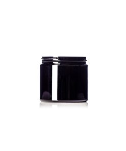 16 oz black PET plastic single wall jar with 89-400 neck finish