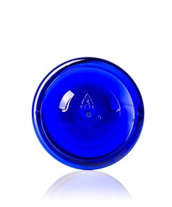 16 oz cobalt blue PET plastic single wall jar with 89-400 neck finish
