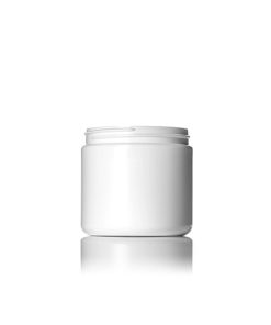 16 oz white HDPE plastic single wall jar with 89-400 neck finish
