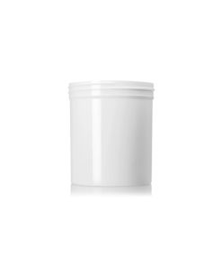 16 oz white PP plastic single wall jar with 89-400 neck finish