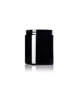 19 oz black PET plastic single wall jar with 89-400 neck finish