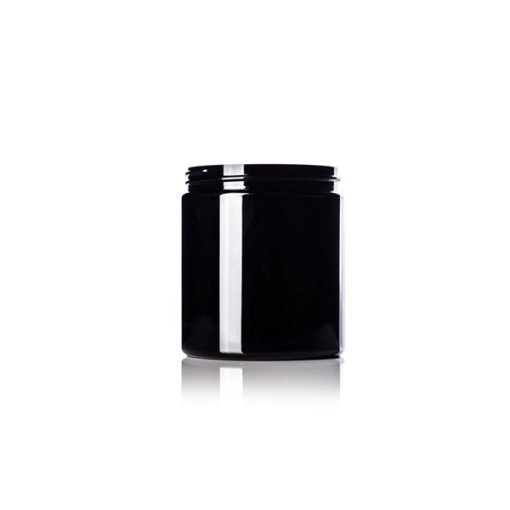 19 oz black PET plastic single wall jar with 89-400 neck finish