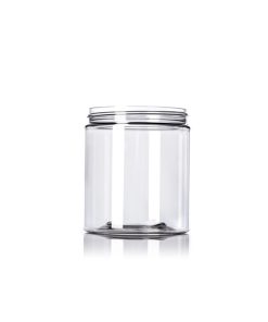 19 oz clear PET plastic single wall jar with 89-400 neck finish