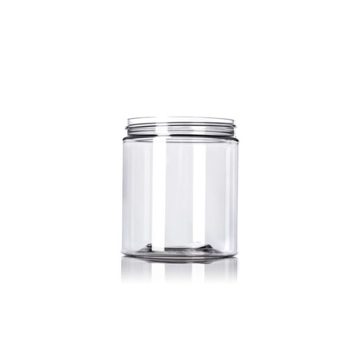 19 oz clear PET plastic single wall jar with 89-400 neck finish