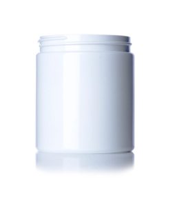 19 oz white PET plastic single wall jar with 89-400 neck finish